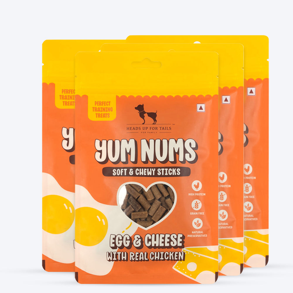 HUFT Yum Nums Soft & Chewy Sticks Egg & Cheese With Real Chicken Treat For Dogs - 75g