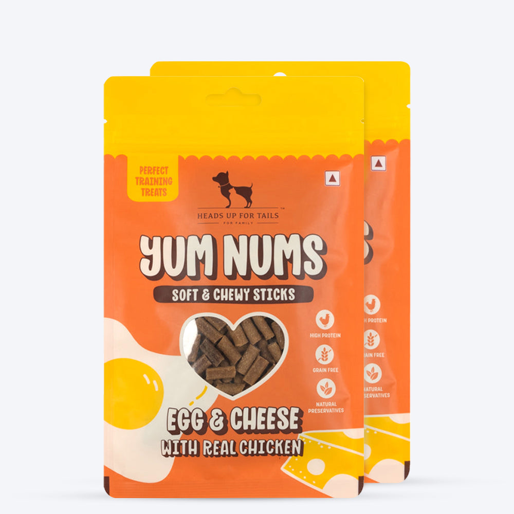 HUFT Yum Nums Soft & Chewy Sticks Egg & Cheese With Real Chicken Treat For Dogs - 75g