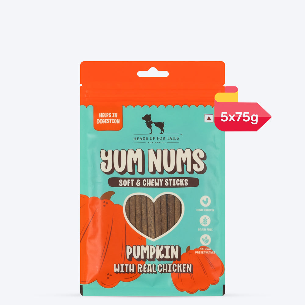 HUFT Yum Nums Soft & Chewy Sticks Pumpkin with Real Chicken Treat For Dogs - 75g