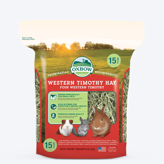 Oxbow Western Timothy Dry Hay (Grass) For Small Animals - Heads Up For Tails
