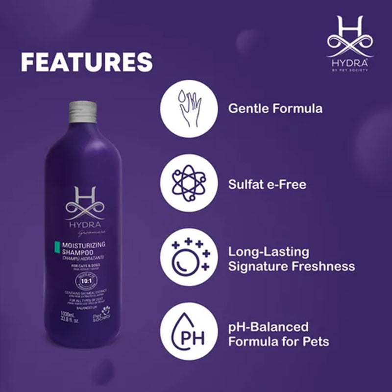 Hydra Groomers Extra Soft Ultra Gentle Face And Body Hypoallergenic Shampoo For Dog & Cat - 1 Ltr - Heads Up For Tails