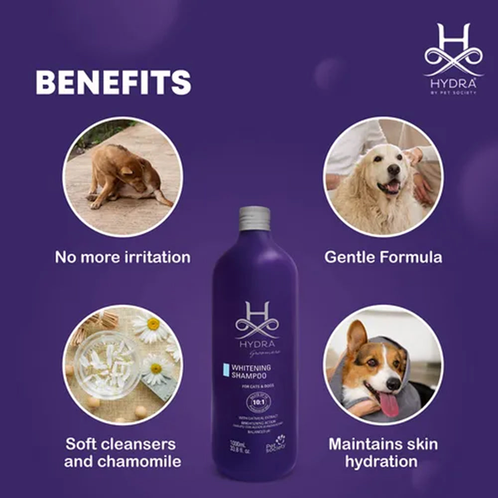 Hydra Groomers Extra Soft Ultra Gentle Face And Body Hypoallergenic Shampoo For Dog & Cat - 1 Ltr - Heads Up For Tails