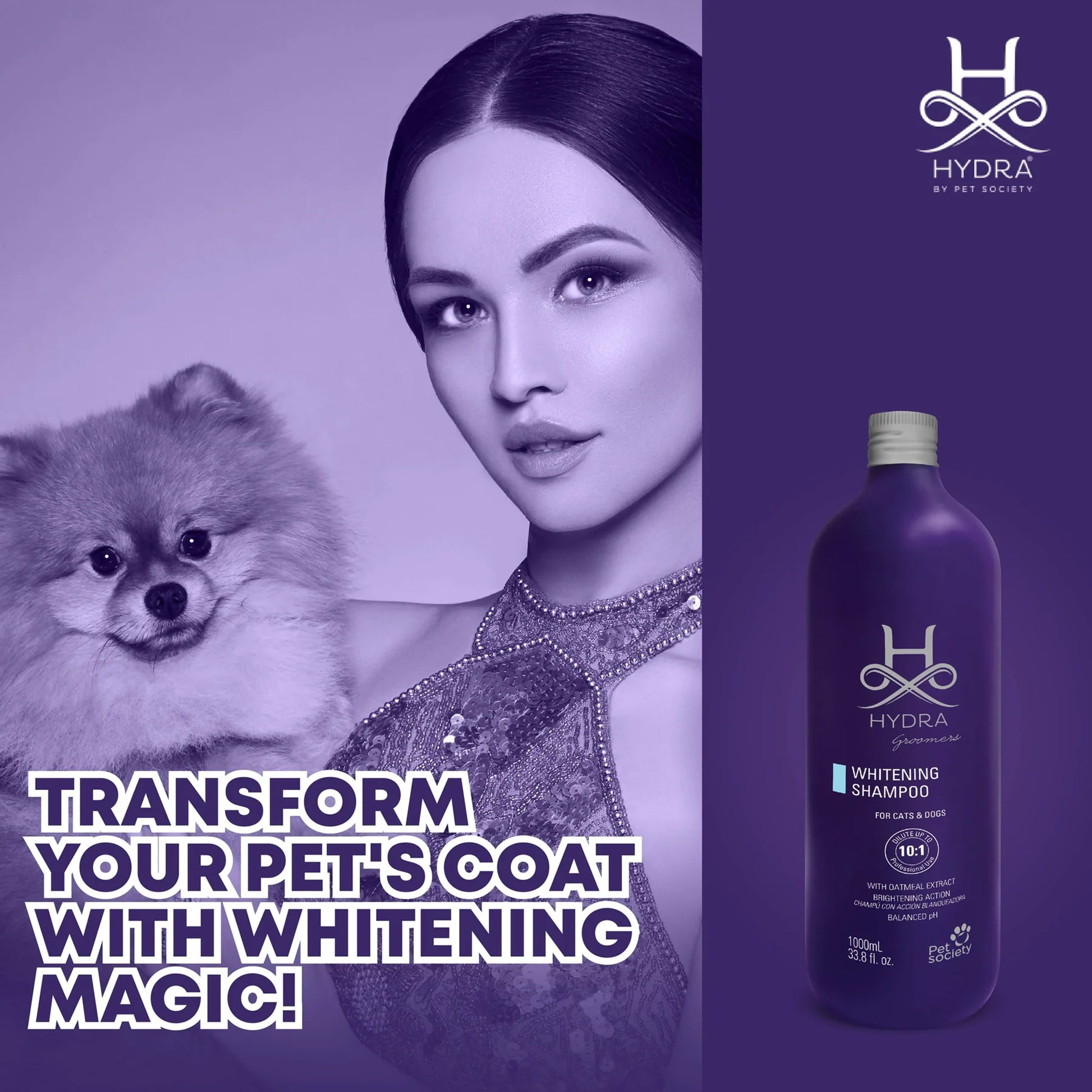 Hydra Groomers Whitening Shampoo For Dog & Cat - 1 Ltr - Heads Up For Tails