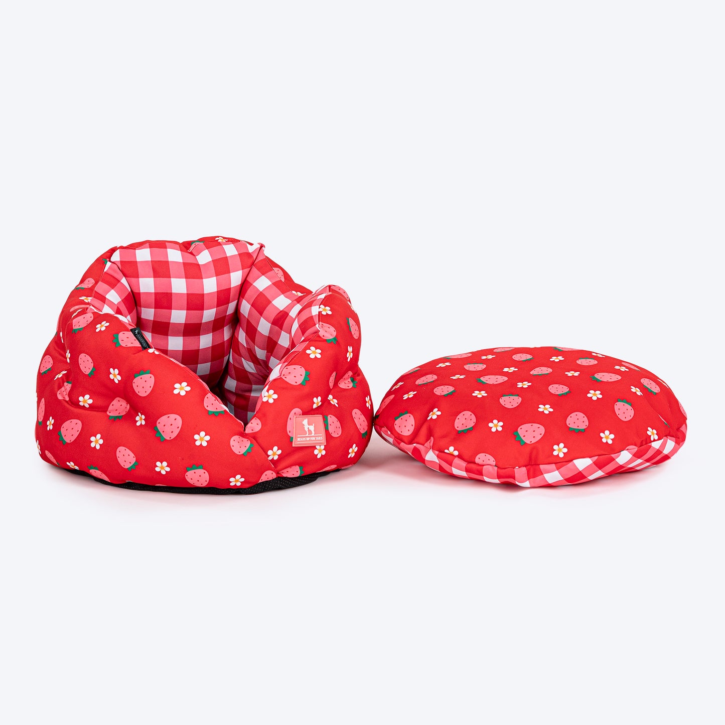 HUFT Purrfect Perch Bed For Cat & Puppy - Red and Pink - Heads Up For Tails