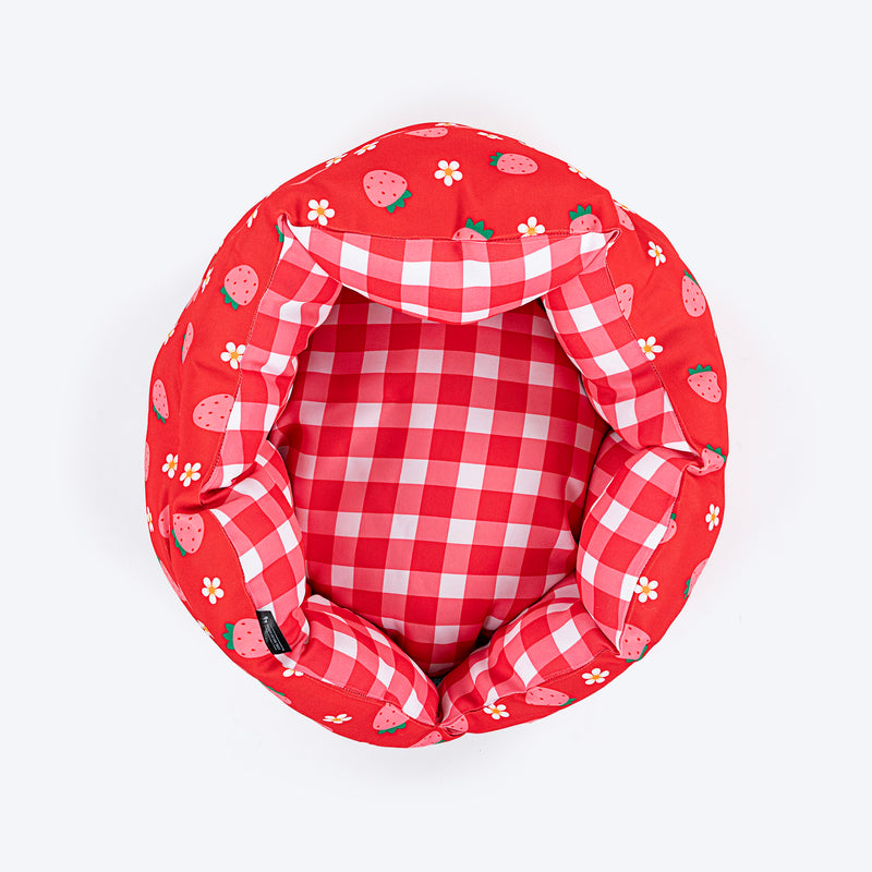 HUFT Purrfect Perch Bed For Cat & Puppy - Red and Pink - Heads Up For Tails
