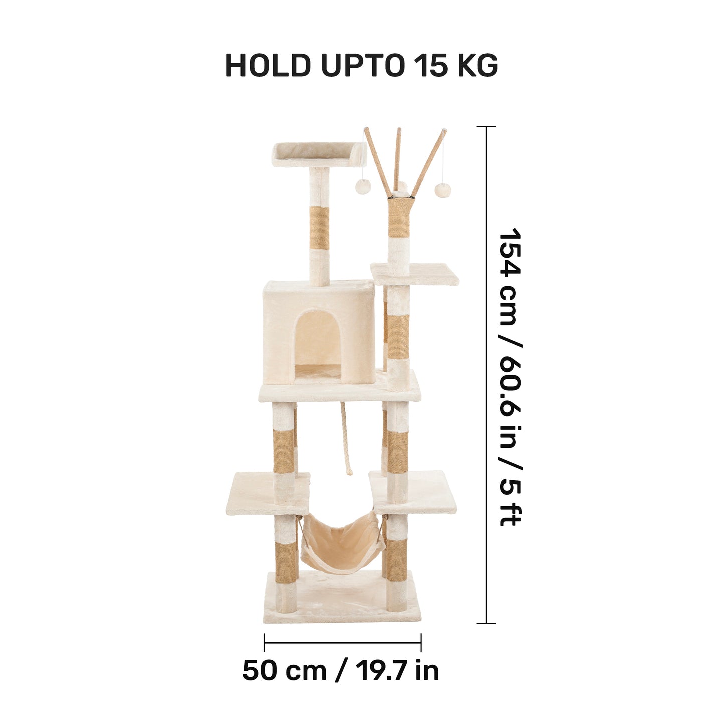 HUFT Purrch Paradise Multipurpose Cat Tree - Beige
