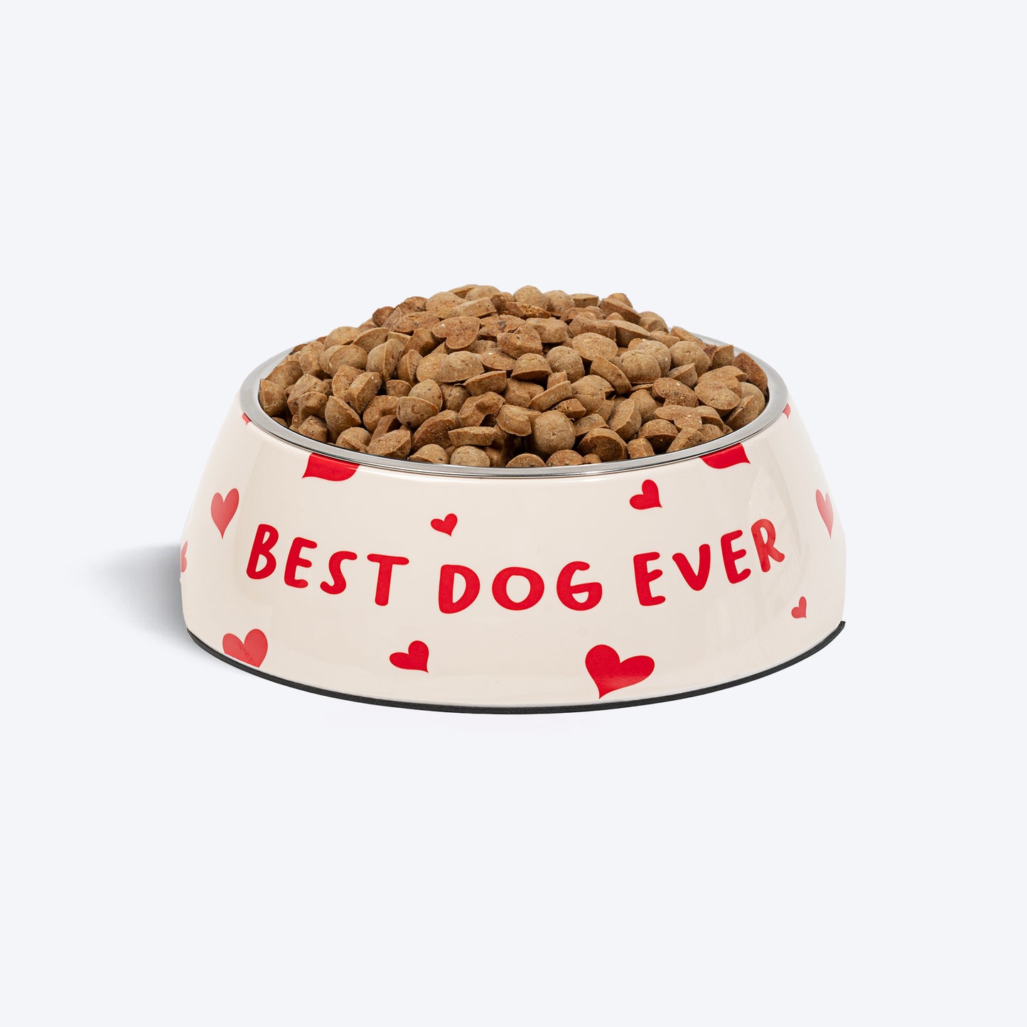 HUFT Best Dog Ever Printed Melamine Bowl With Steel Inserts For Dog - Beige