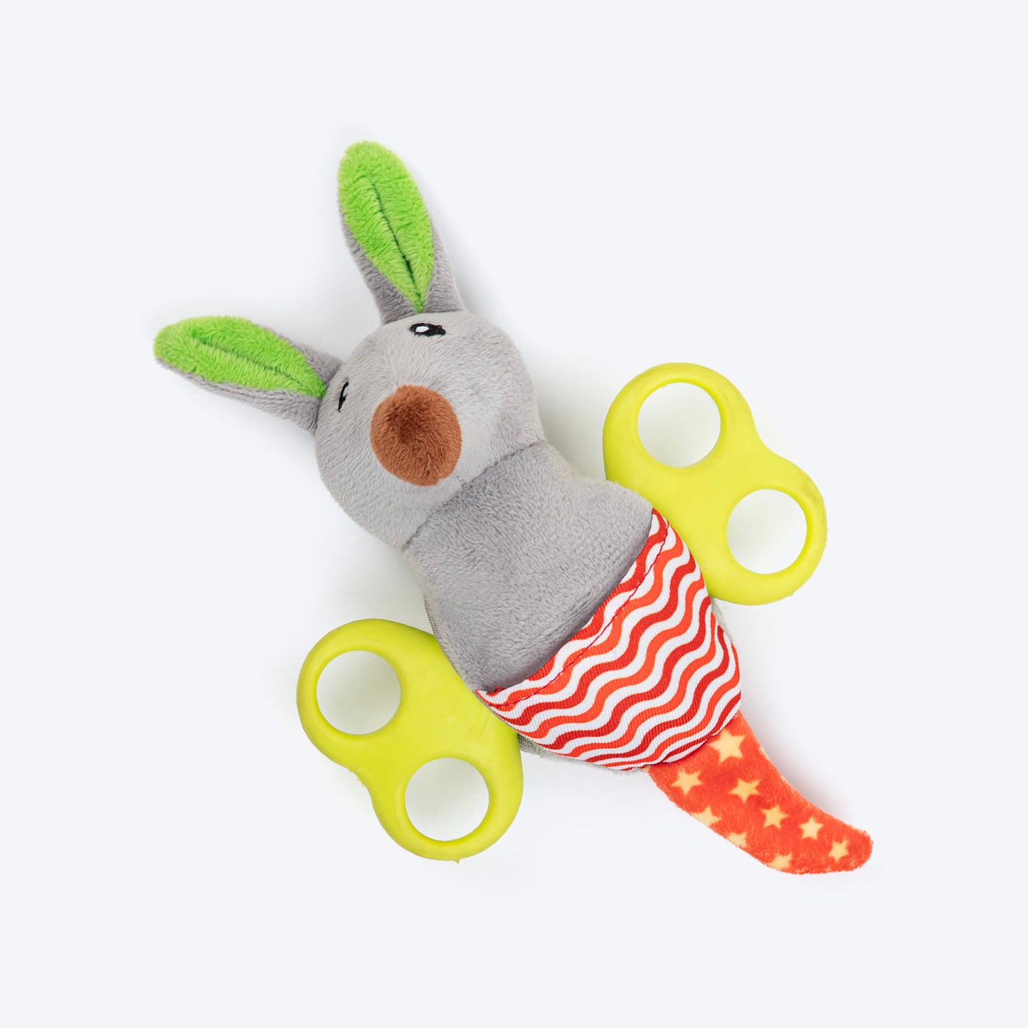 HUFT Cheery Roo Squeaky Plush Toy For Puppies - Multicolor - Heads Up For Tails