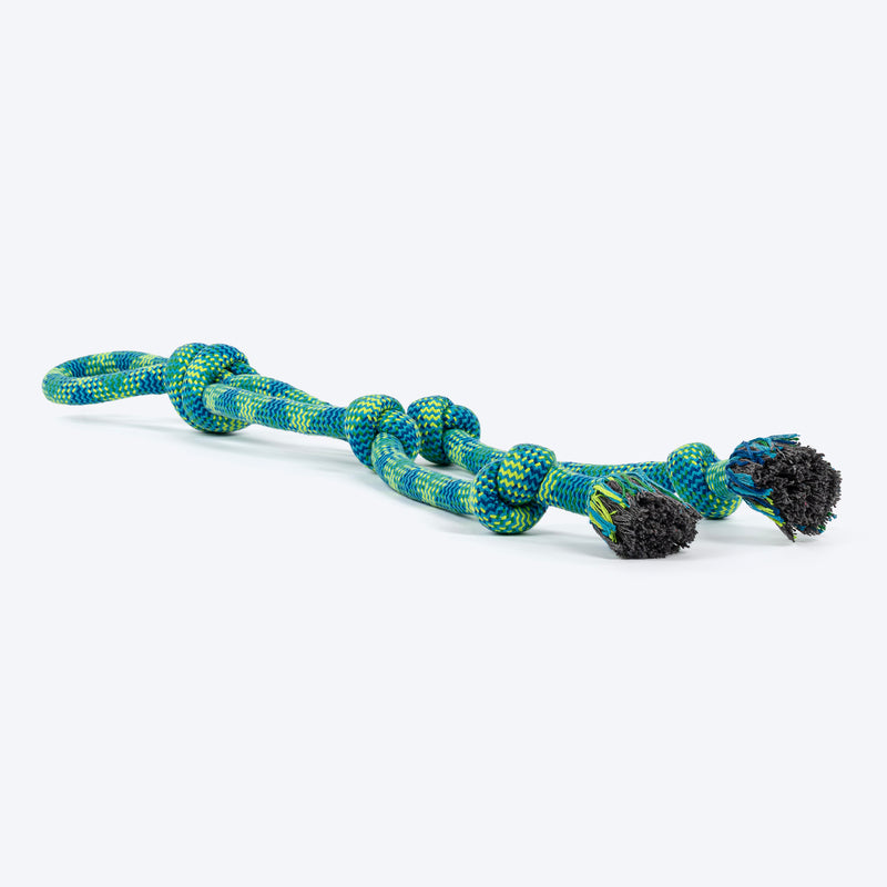 HUFT Tuggables Mighty Knots Rope Toy For Dog - Blue & Green - Heads Up For Tails