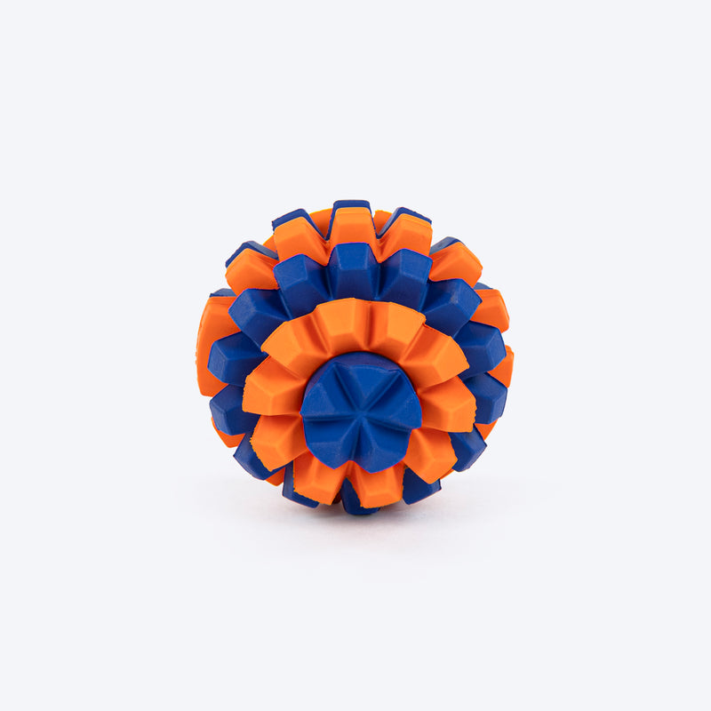 HUFT Chewtastic Treat Maze Chew Toy For Dog - Orange & Blue - Heads Up For Tails