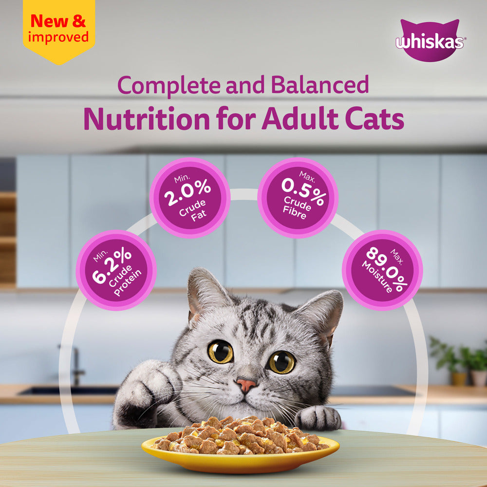 Whiskas Chicken in Gravy (1+ Years) Wet Food For Adult Cat - 80 gm Pack