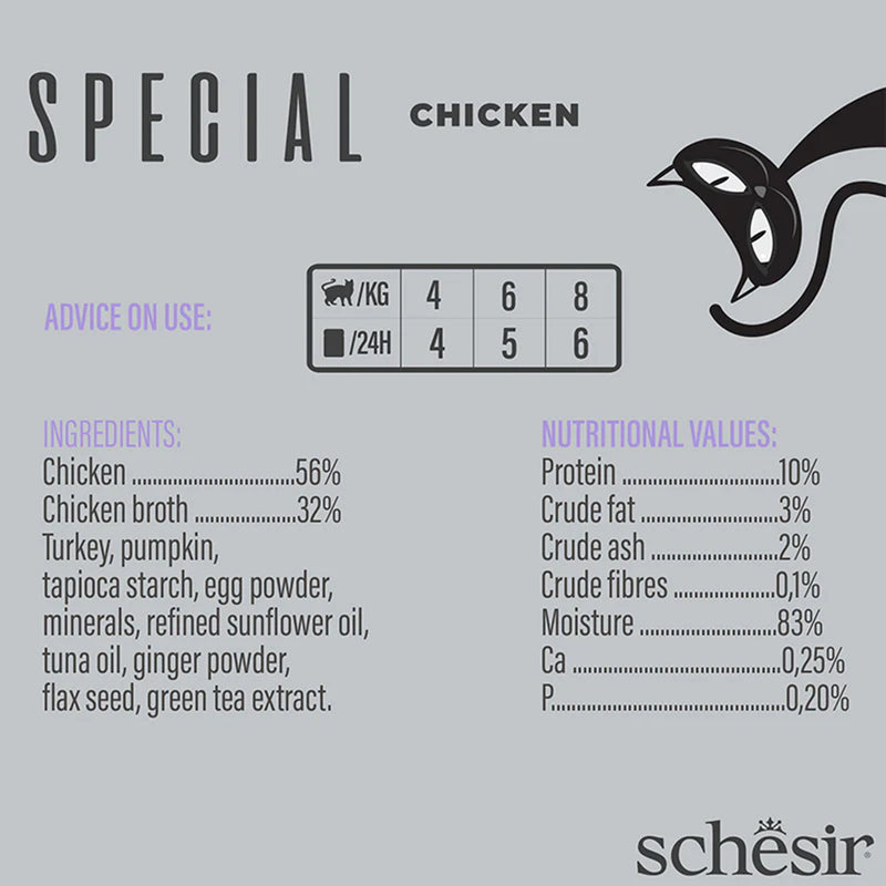 Schesir Special Mousse Light Chicken Wet Food For Adult Cat - 70 gm - Heads Up For Tails