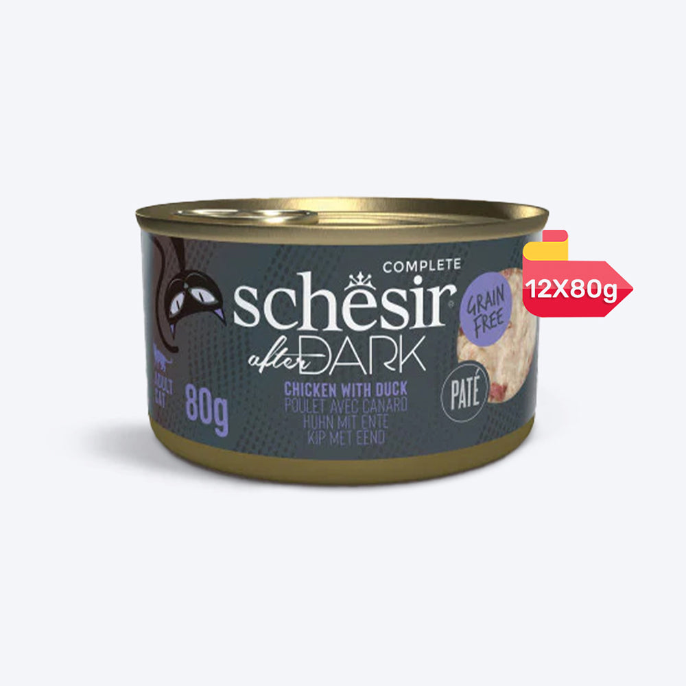 Schesir After Dark Chicken With Duck Pate Adult Cat Wet Food - 80 gm, For Cat, Wet Food