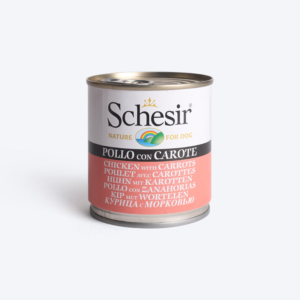Schesir 46% Chicken with Carrot Canned Wet Dog Food - 285 g - Heads Up For Tails