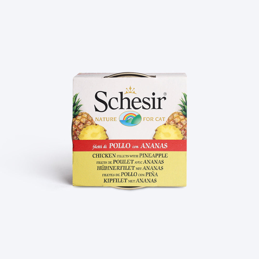 Schesir 40% Chicken Fillets With Pineapple Canned Wet Cat Food - 75 g - Heads Up For Tails