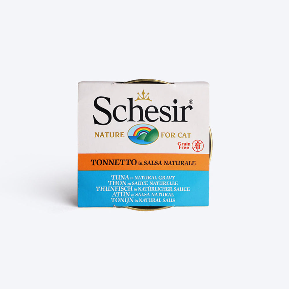 Schesir 57% Tuna in Natural Gravy Wet Cat Food - 70 g - Heads Up For Tails