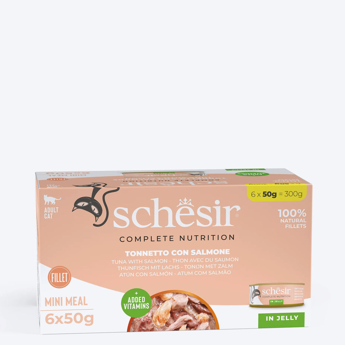 Schesir Tuna With Salmon and Rice Whole Meat Wet Cat Food - (6 X 50 g), For Cat, Wet Food