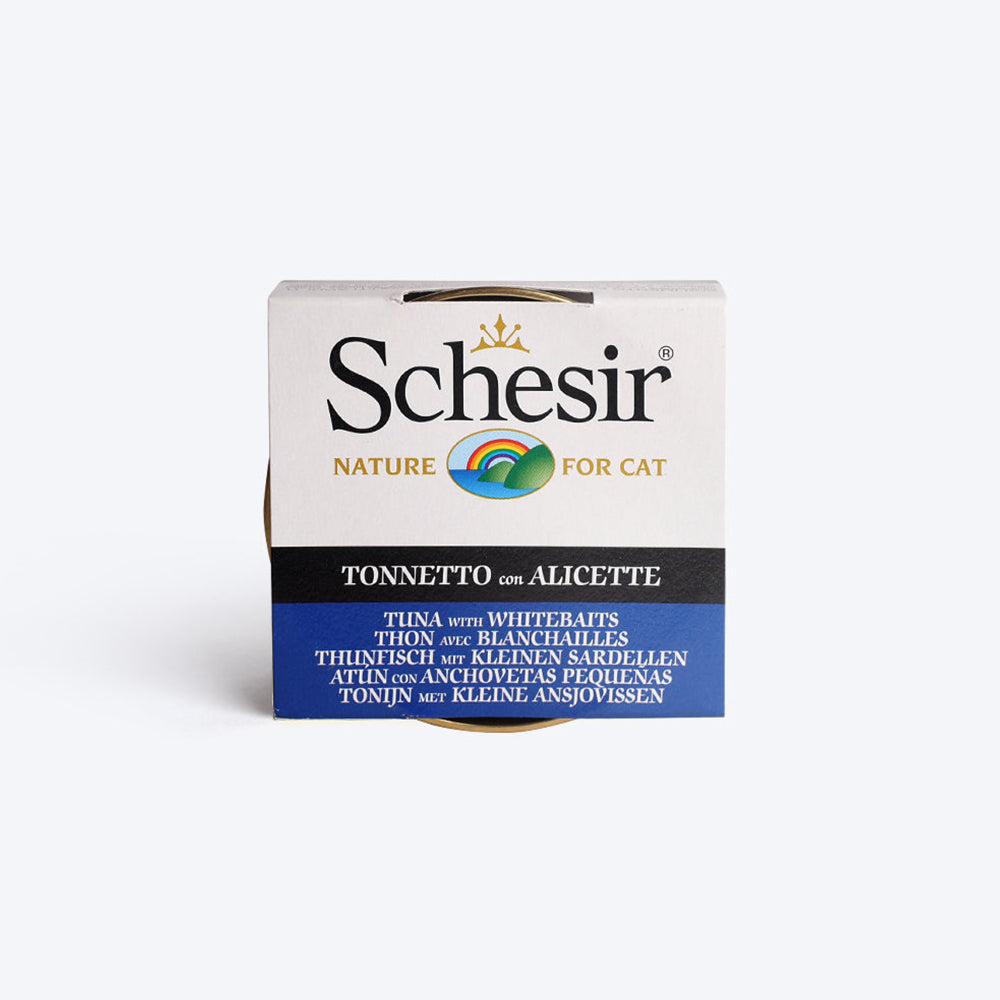 Schesir 51% Tuna With Whitebaits Wet Cat Food - 85 g - Heads Up For Tails