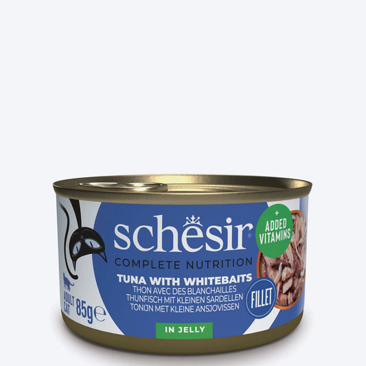 Schesir 51% Tuna With Whitebaits Wet Cat Food - 85 g - Heads Up For Tails