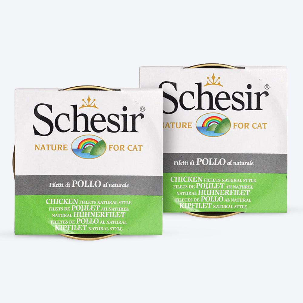 Schesir 57% Chicken Fillets Natural Style Wet Cat Food - 85 g - (Best Before 1st May'25)