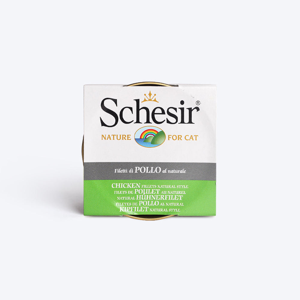 Schesir 57% Chicken Fillets Natural Style Wet Cat Food - 85 g - Heads Up For Tails