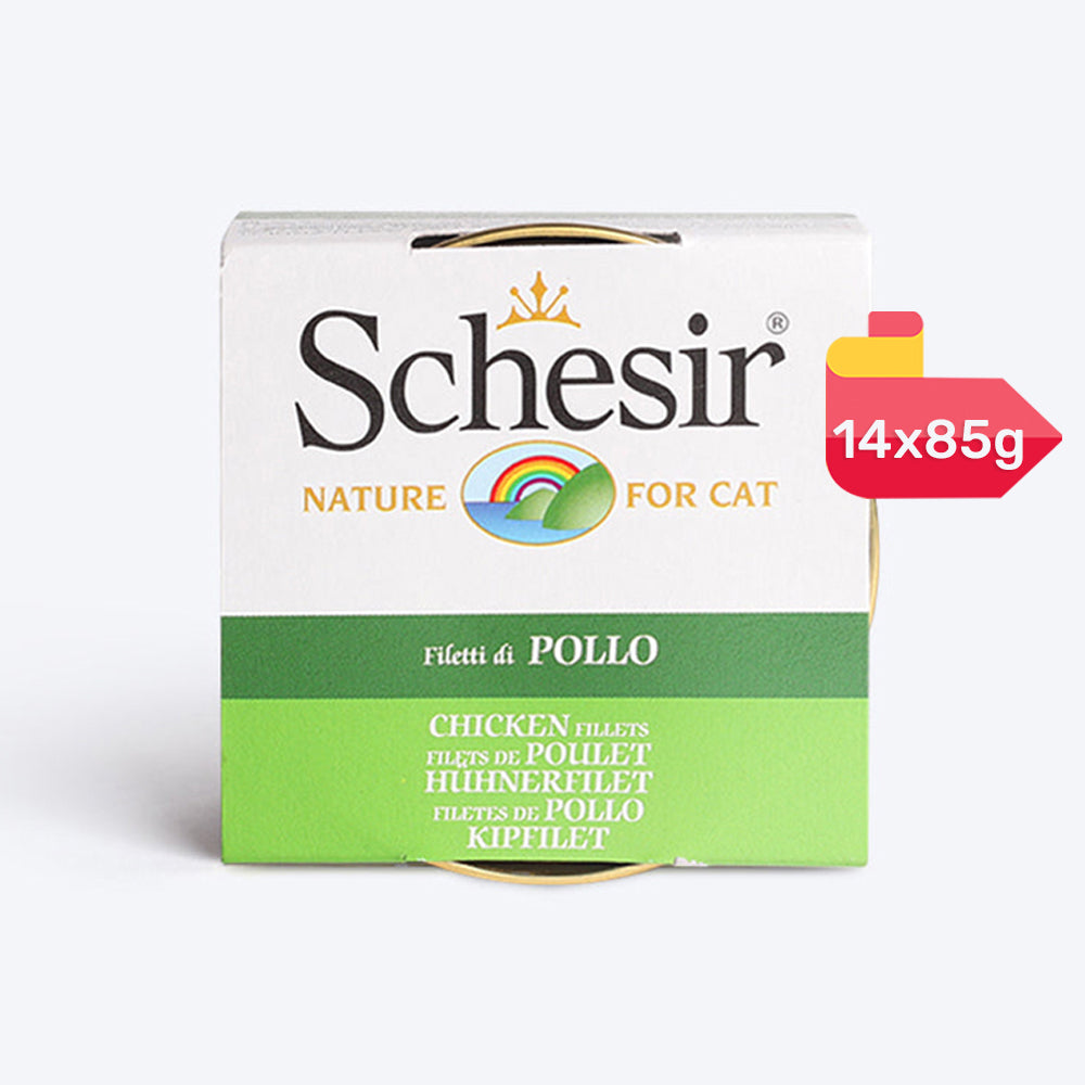 Schesir 51% Chicken Fillets Wet Cat Food - 85 g - (Best Before 1st May'25)