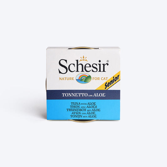 Schesir 51% Tuna with Aloe Senior Wet Cat Food - 85 g - Heads Up For Tails