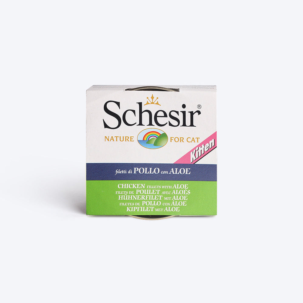 Schesir 61% Chicken Fillets with Aloe Wet Kitten Food - 85 g - Heads Up For Tails