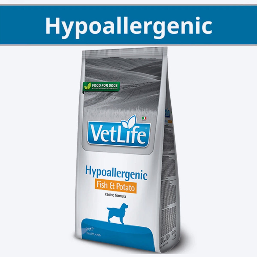 Farmina Vet Life Fish & Potato Hypoallergenic Canine Formula Dry Food For Adult Dog - 2 Kg - Heads Up For Tails