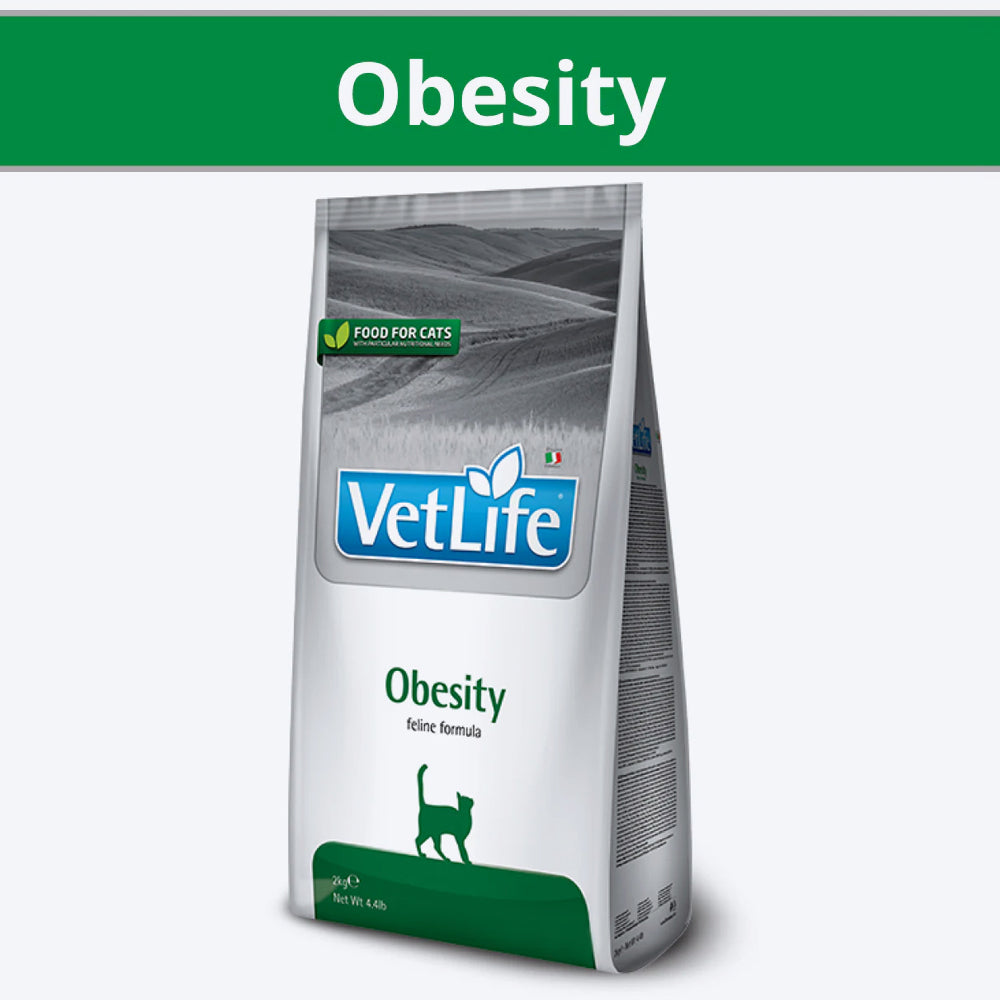 Farmina Vet Life Obesity Feline Formula Dry Food For Cat - 2Kg - Heads Up For Tails