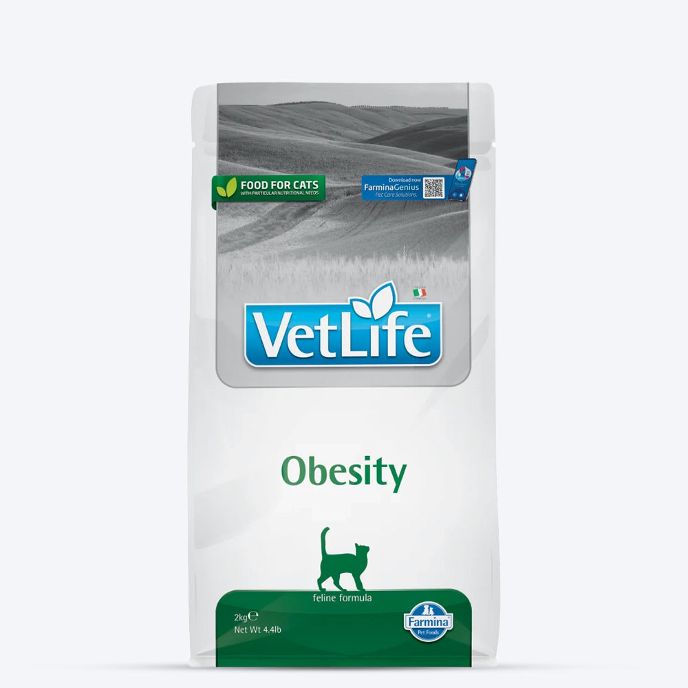 Farmina Vet Life Obesity Feline Formula Dry Food For Cat - 2Kg - Heads Up For Tails