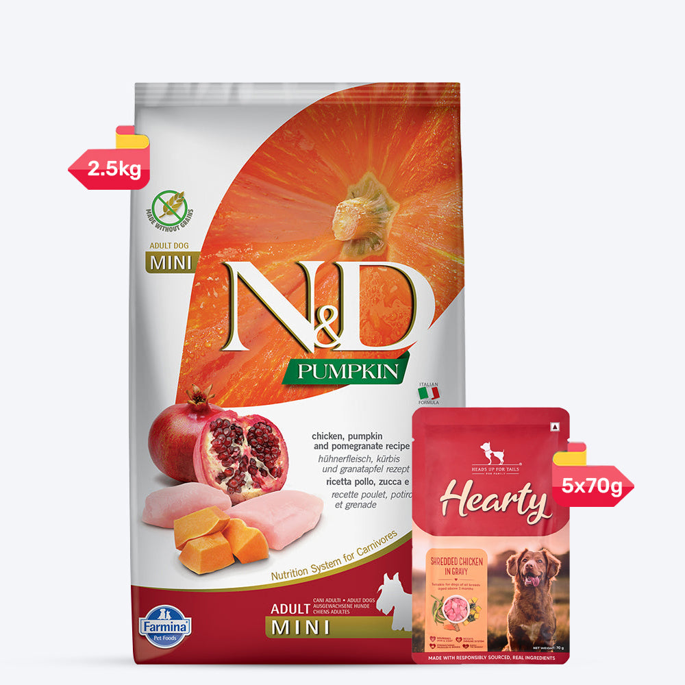Farmina N&D Pumpkin Chicken & Pomegranate Grain Free Mini Breed Dry Adult Dog Food