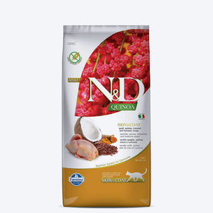 Farmina N&D Quinoa Skin & Coat Quail Dry Food For Adult Cat - 5 kg - Heads Up For Tails