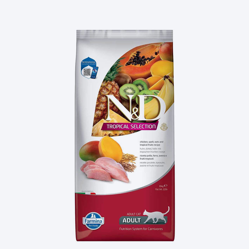 Farmina N&D Tropical Chicken, Spelt, Oats & Tropical Fruits Dry Food For Adult Cat