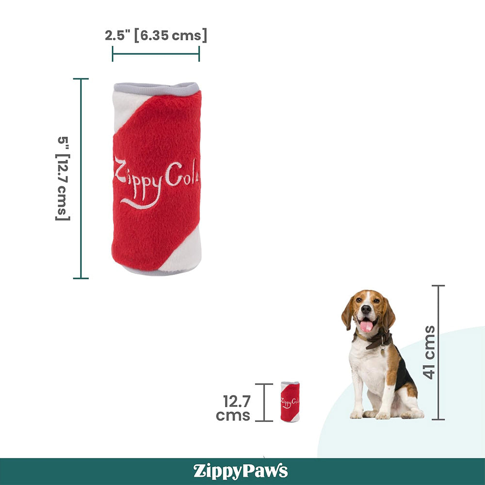 ZippyPaws Zippy Cola Squeakie Can Plush Toy For Dog - Multicolor
