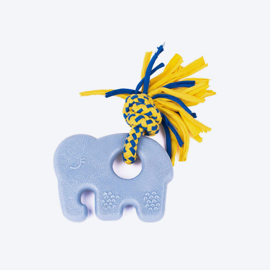 Zippy Paws Elliot The Elephant ZippyTuff Teether Chew Toy For Dog - Blue