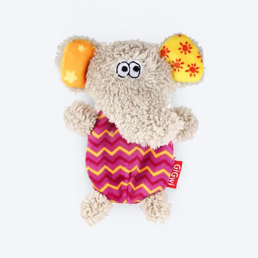 GiGwi Elephant Plush Friendz With Refillable Squeaker Dog Toy - Small - Heads Up For Tails