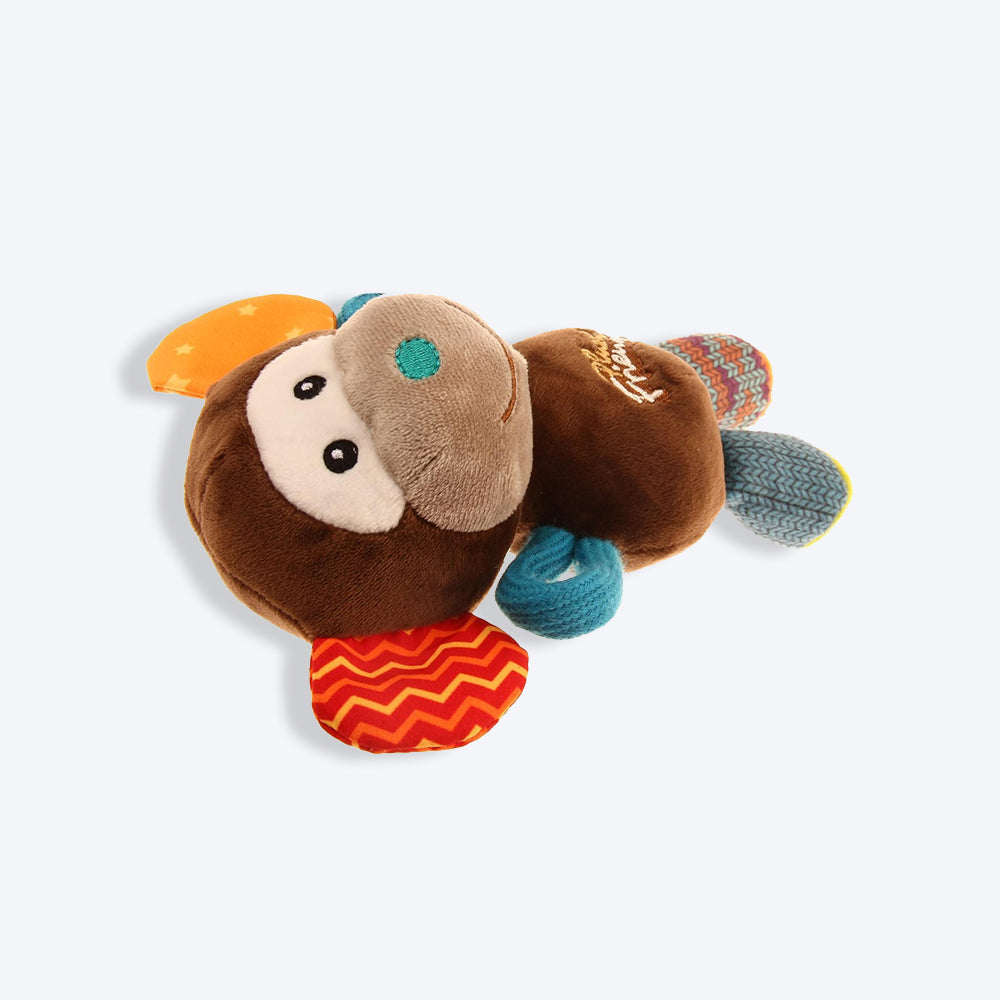 GiGwi Friendz Dog Plush Toy - Monkey (with Squeaker) - Heads Up For Tails