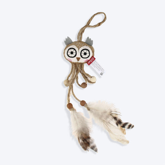 GiGwi Owl Catch & Scratch Eco-Line Cat Toy - White - Heads Up For Tails