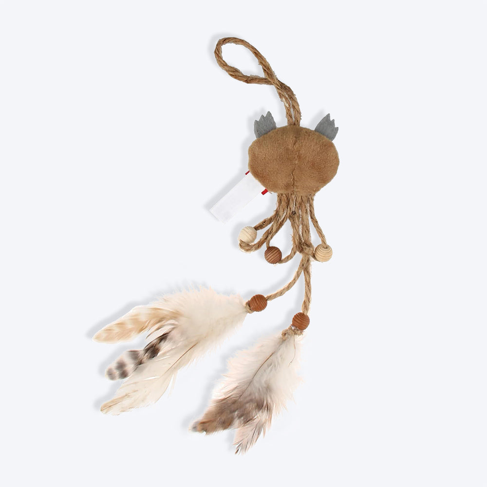 GiGwi Owl Catch & Scratch Eco-Line Cat Toy - White - Heads Up For Tails