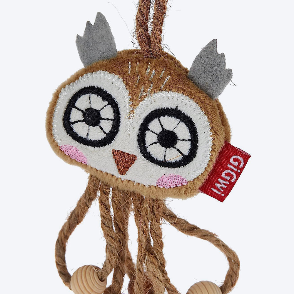 GiGwi Owl Catch & Scratch Eco-Line Cat Toy - White - Heads Up For Tails