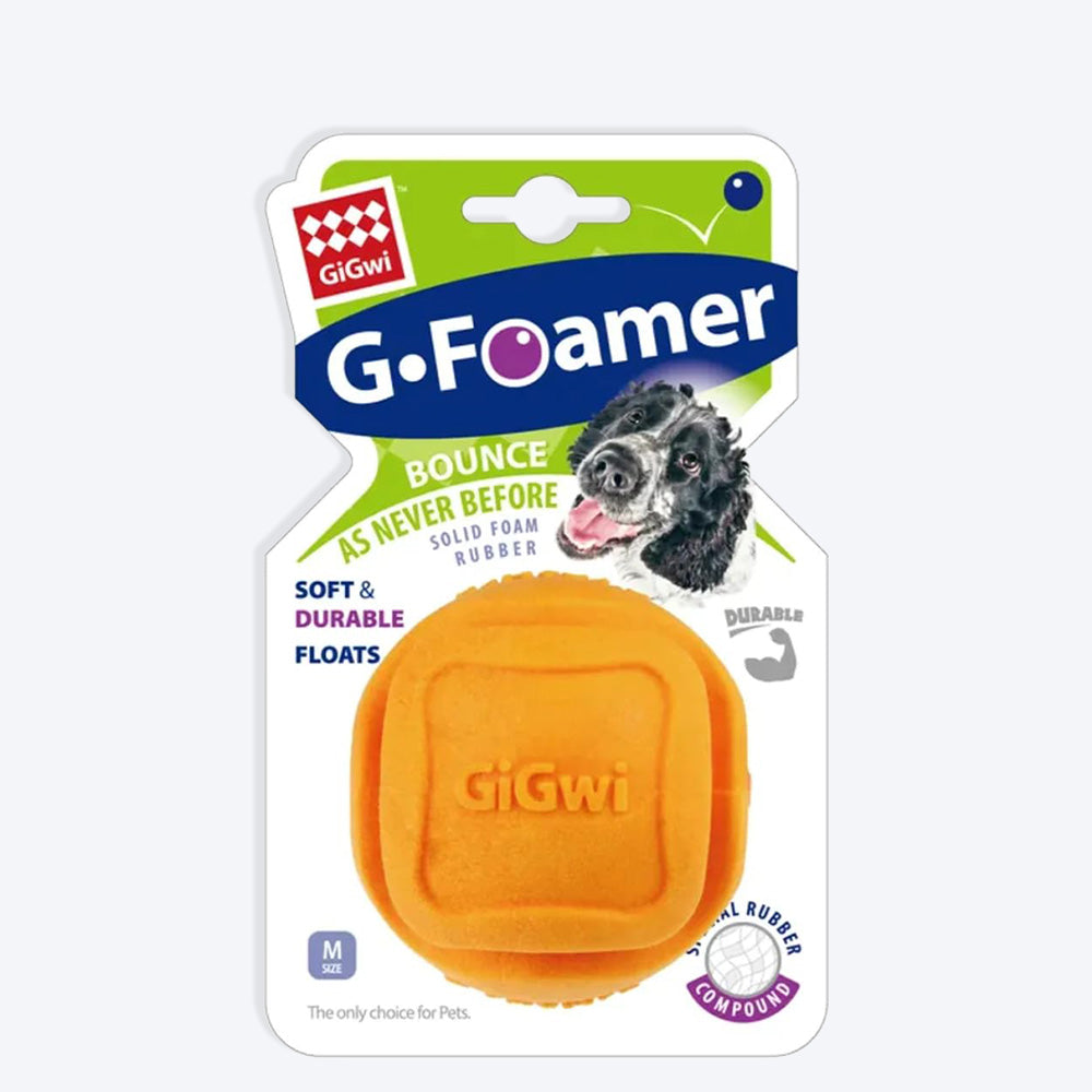 GiGwi G.Foamer TPR Ball Fetch Toy For Dog - Orange - Heads Up For Tails