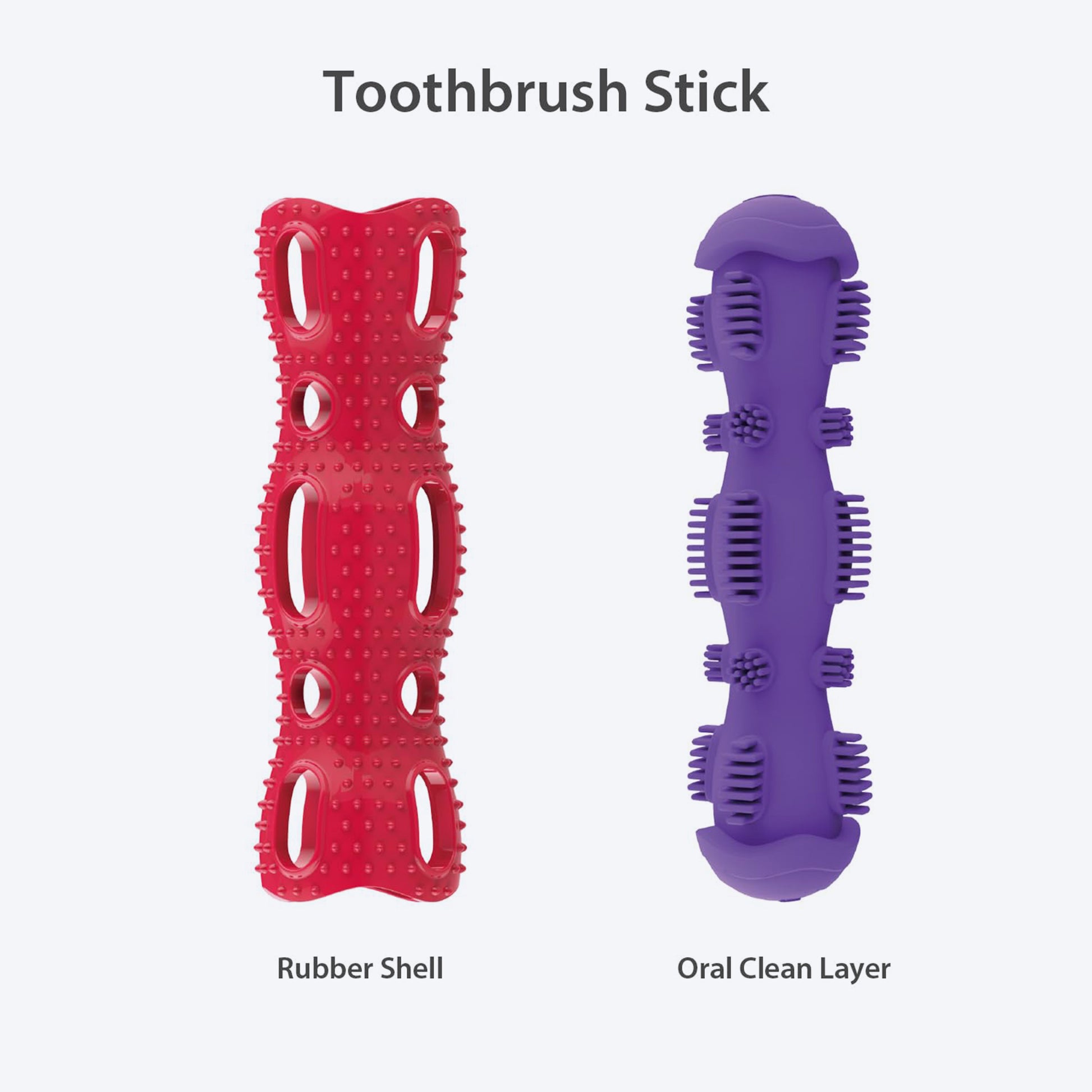 GiGwi Toothbrush Stick With Crackle Chew Toy For Dog - Red - Heads Up For Tails
