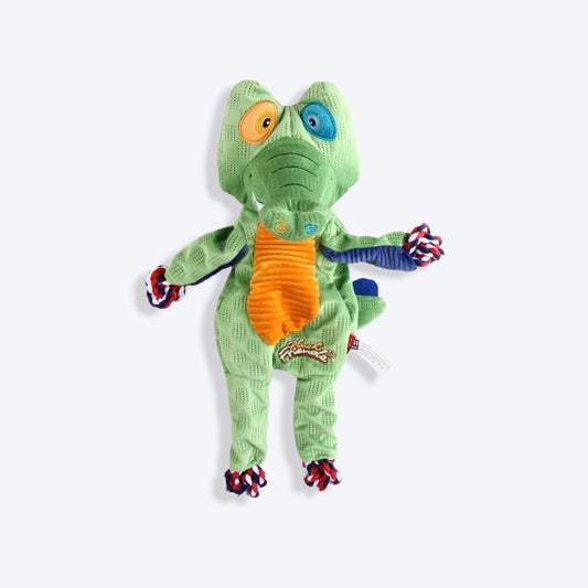 GiGwi Crocodile Friendz Rope With Squeaker Plush Dog Toy - Green - M - Heads Up For Tails