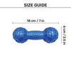 NERF DOG EXO Micro Squeak Barbell Chew Toy For Dog - Blue - Heads Up For Tails