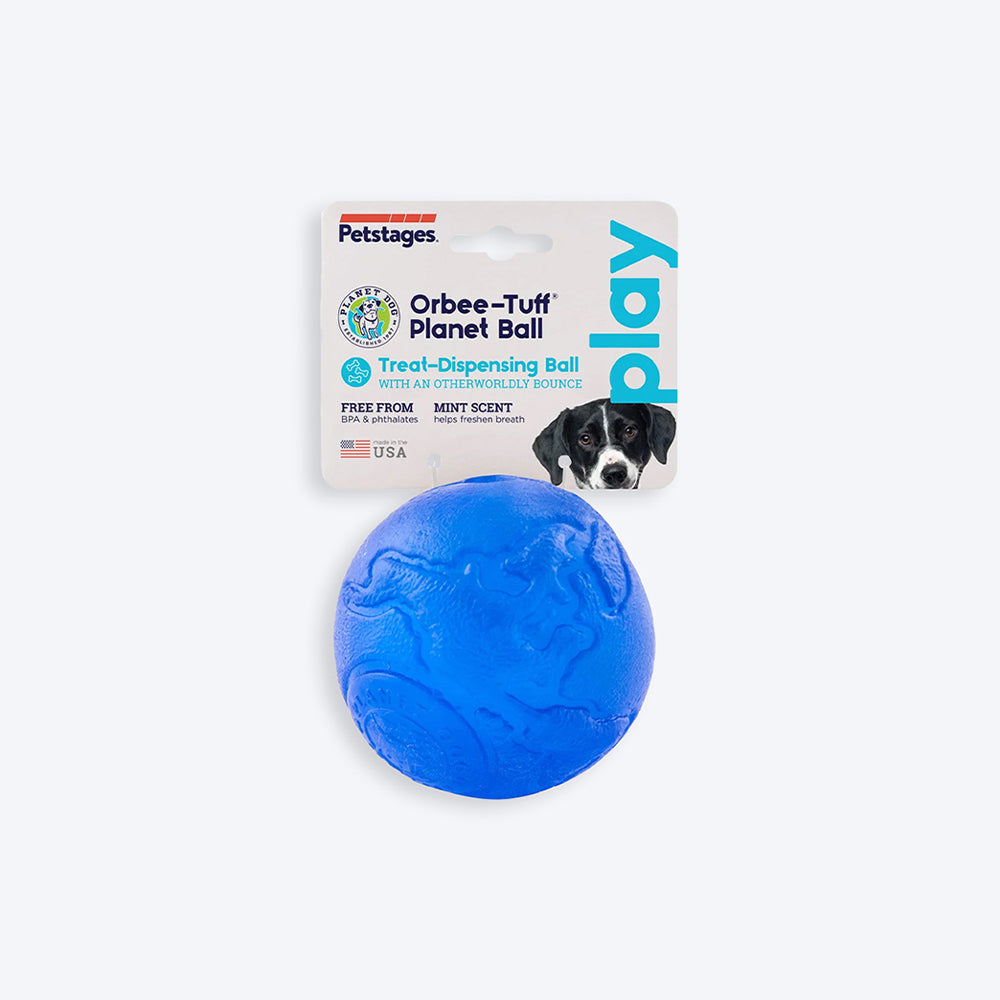 Petstages Orbee-Tuff Planet Treat Dispensing Ball Interactive Dog Toy - Royal Blue - M_02