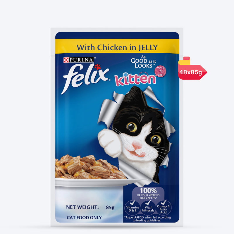 Purina Felix With Chicken In Jelly Kitten Wet Food - 85 g - Heads Up For Tails