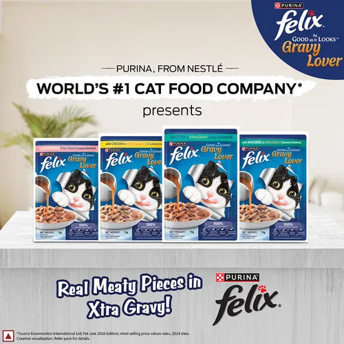Purina Felix Gravy Lover Chicken Wet Food For Cat - 70 gm - Heads Up For Tails