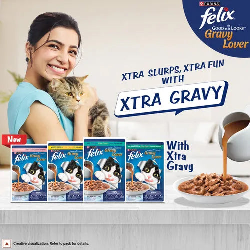 Purina Felix Gravy Lover Chicken Wet Food For Cat - 70 gm - Heads Up For Tails