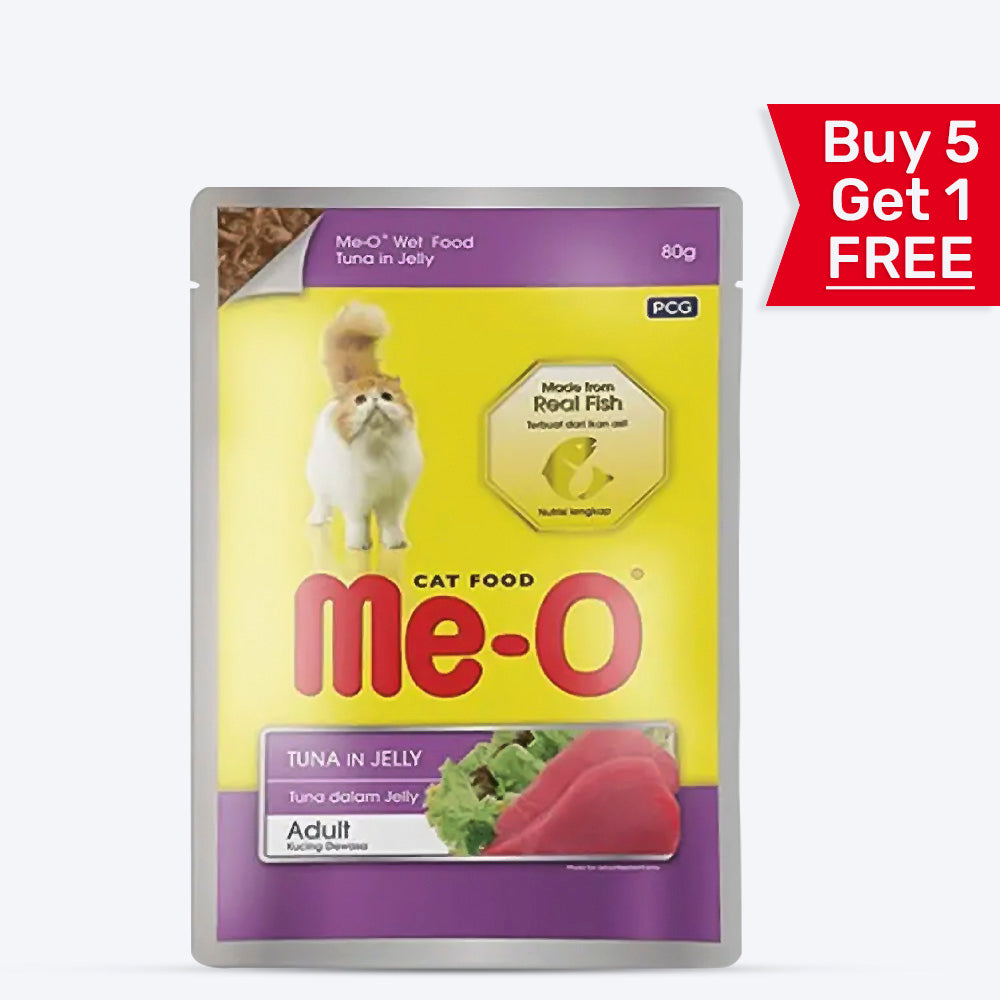 Me-O Tuna In Jelly Adult Wet Food For Cat - 80 gm - Pack 5+1